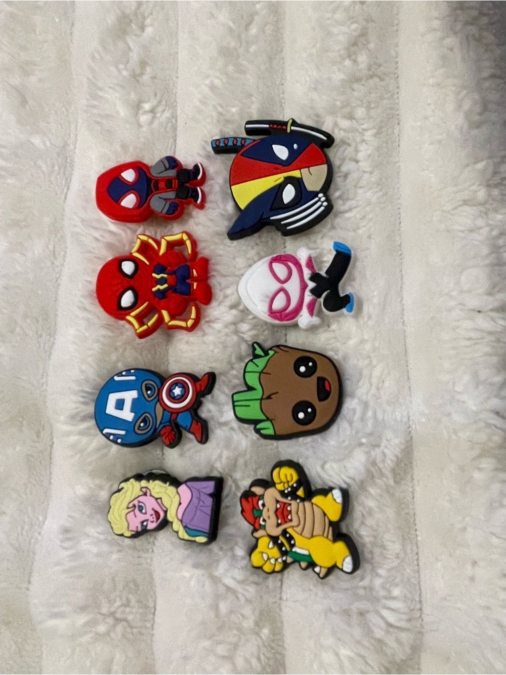 8pc Assorted Superhero and Character Shoe Charms - Multicolor